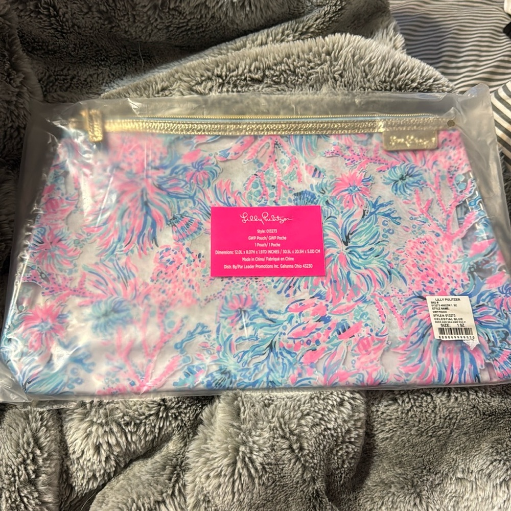 Lilly Pulitzer large pouch celestial blue